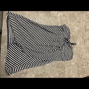 Black and white stripped mini dress STRAPLESS